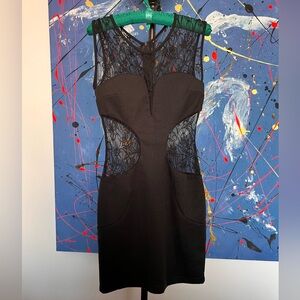Black Lace Cutout Dress